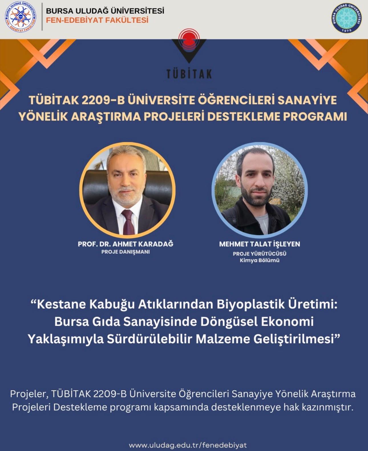 Bölümümüzden TÜBİTAK 2209-A/B Programında Başarı